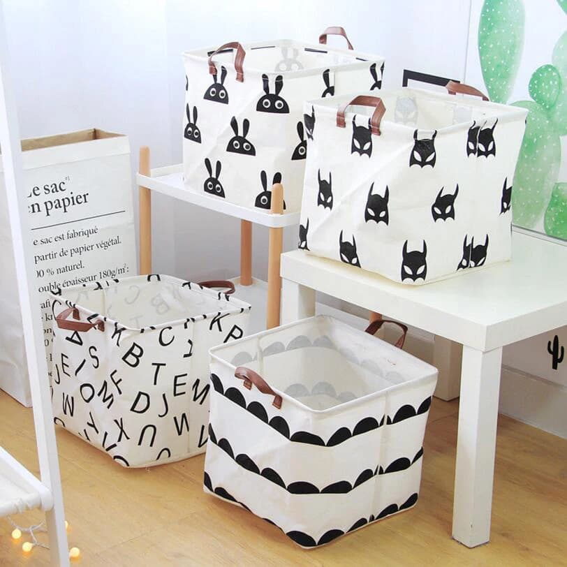 Luxury Home Decoration Foldable Bathroom Dresses Laundry Storage Bags Dry Bags Toy Box Bag For Children Cotton And Linen Storage Basket