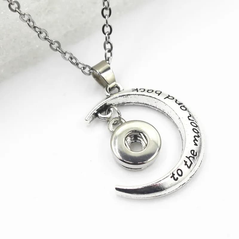 10 PZ/LOTTO 12mm Interchangeable Drawstring Moon Necklace And Back Pendants Necklace Jewelry With Chain 50 cm