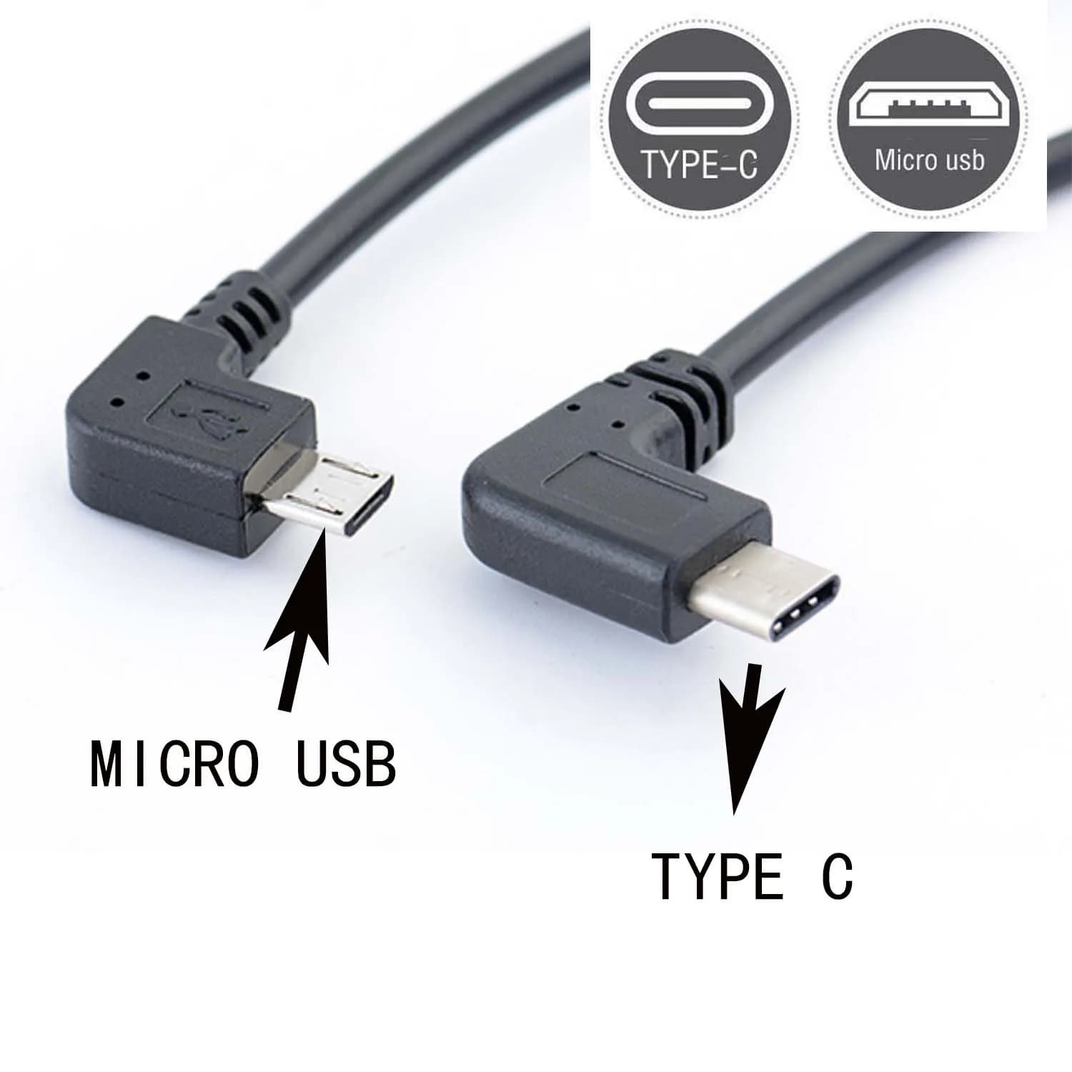 90 Type C Corner (USB-C) to Micro USB Charging OTG Charge Data Cable