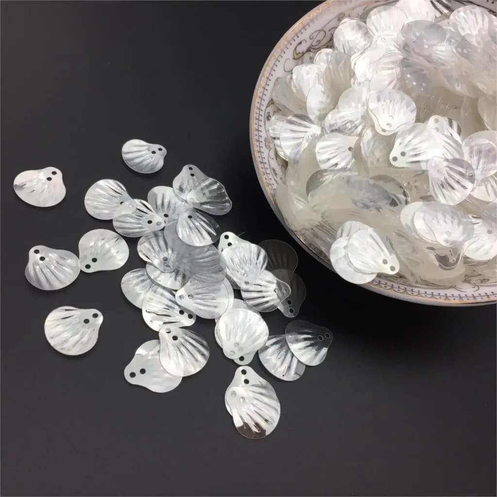 50g 13mm Borsette Paillettes Sciolto PVC Paillettes per Artigianato Per Bambini Cucito FAI DA TE Vestito Accessori di Abbigliamento di Cristallo Bianco Coriandoli