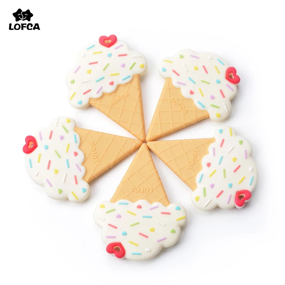 LOFCA 1 pz Gelato Allattamento Dentizione Collana All'ingrosso Neonati Colorati Giocattoli Da Masticare Perline di Silicone Per Uso Alimentare Bambino