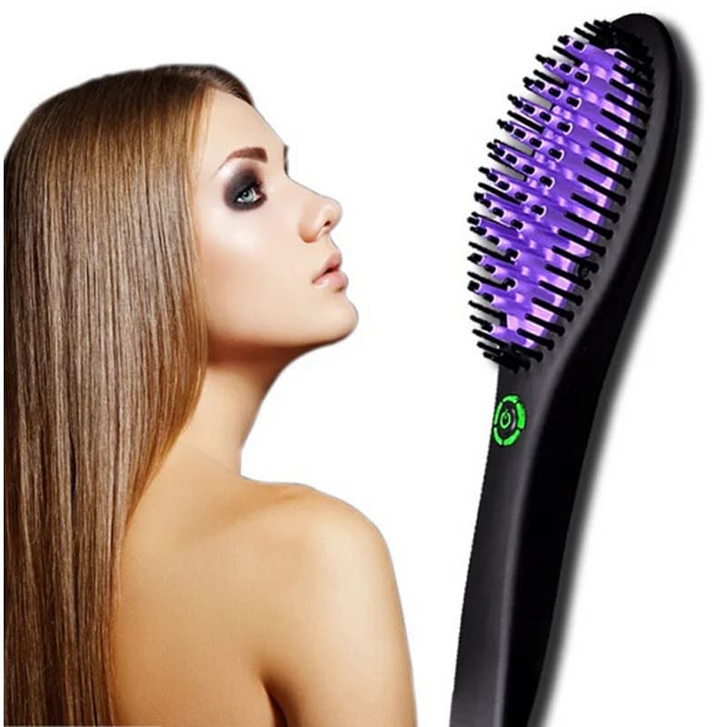 Spazzola per capelli elettrica antiscottatura in ceramica liscia pettine PTC spazzole per arricciare lisci per capelli lisci a riscaldamento rapido