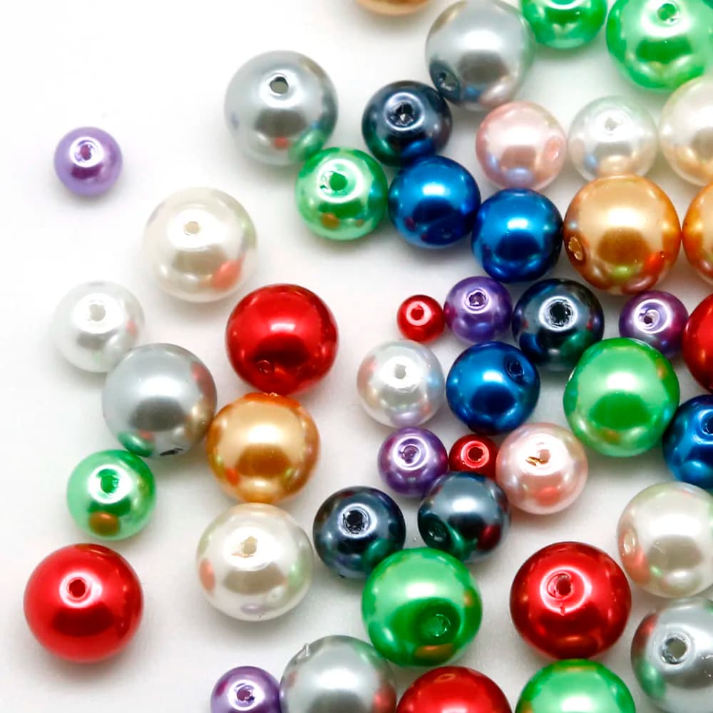 86-195 PZ 4 6 8 10 MM Perle di Vetro rotondo imitazione pearl Beads per il Braccialetto di DIY orecchini girocollo charms risultati Dei Monili della collana
