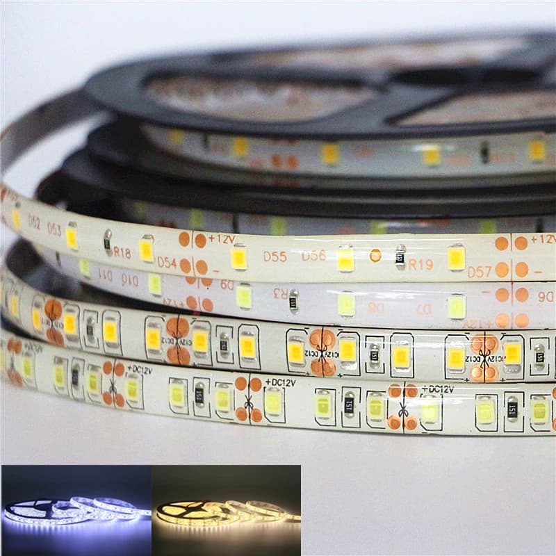 5 M/pacco SMD 2835 / 3528 60 LED/m 120 LED/m DC 12 V 300 LED 600 LED IP20 / IP65 Impermeabile Bianco / Bianco caldo Striscia LED