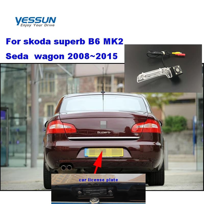 License Plate Rear Camera For skoda superb B6 MK2 Seda wagon 2008~2015 Car Rear View Camera Parking housing bracket