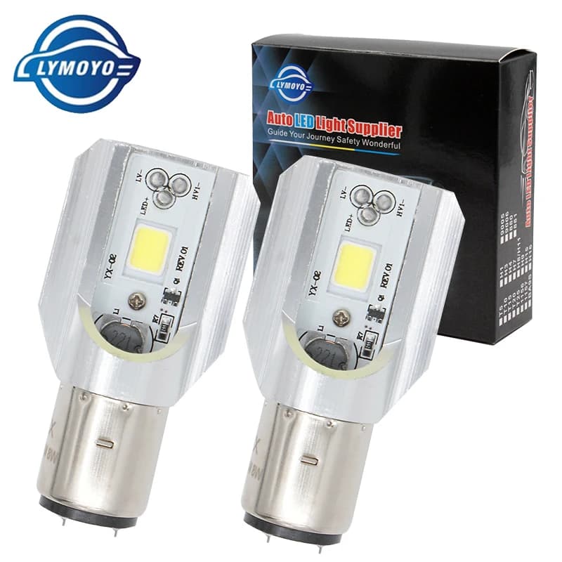1 Piece Lampadina LED BA20D H6 for Motorcycle Light, COB Chip, Ba20d LED Light for Moto, ATV, Fendinebbia Light, Driving Lights, Accessories