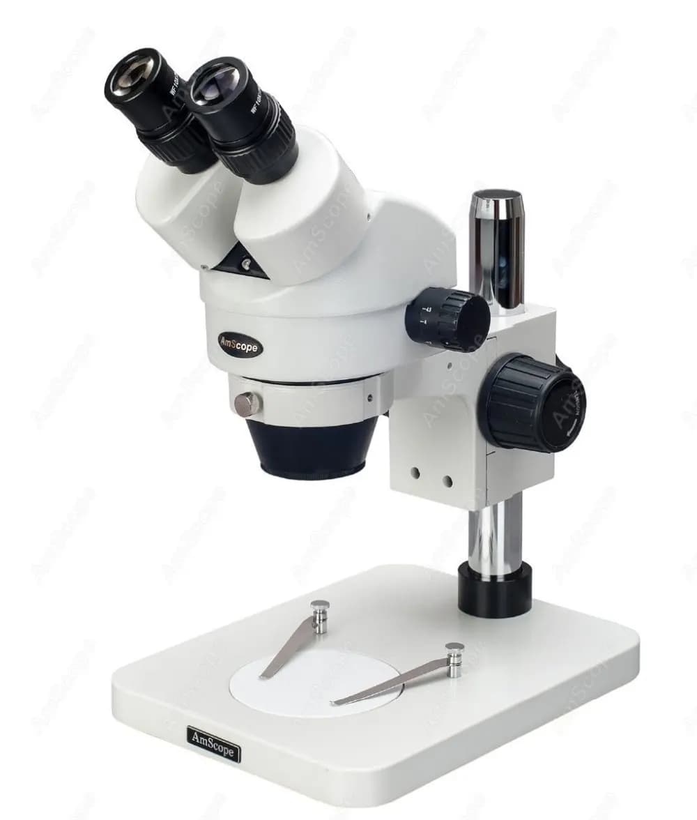 Microscopio Stereoscopico Binoculare AmScope Serie SM-1 per Ispezione e Dissezione 3.5X-45X su Supporto Compatto
