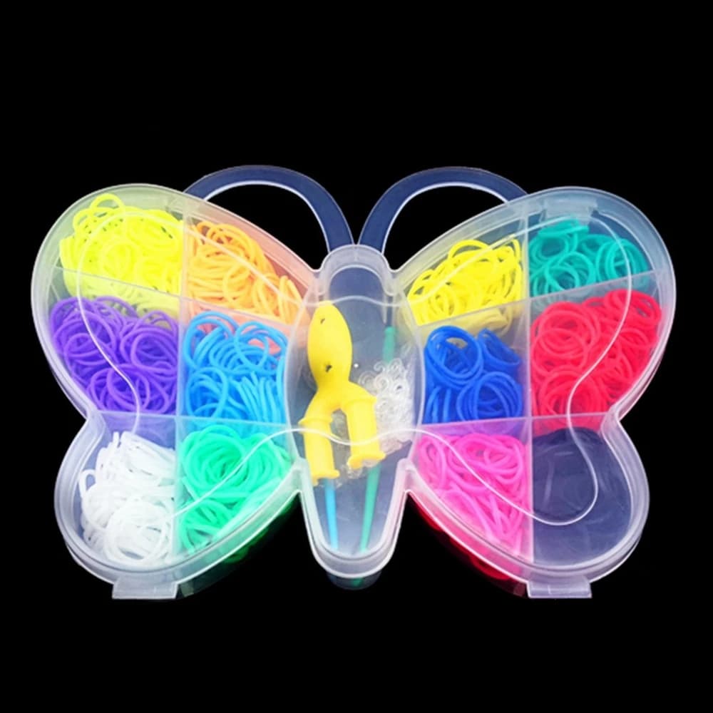 Plastic Boxed Rainbow Bands DIY Bracelet Russia Colorful Loom Elastic Rubber Bands Charm Plaiting Gum for Weaving Bracelets