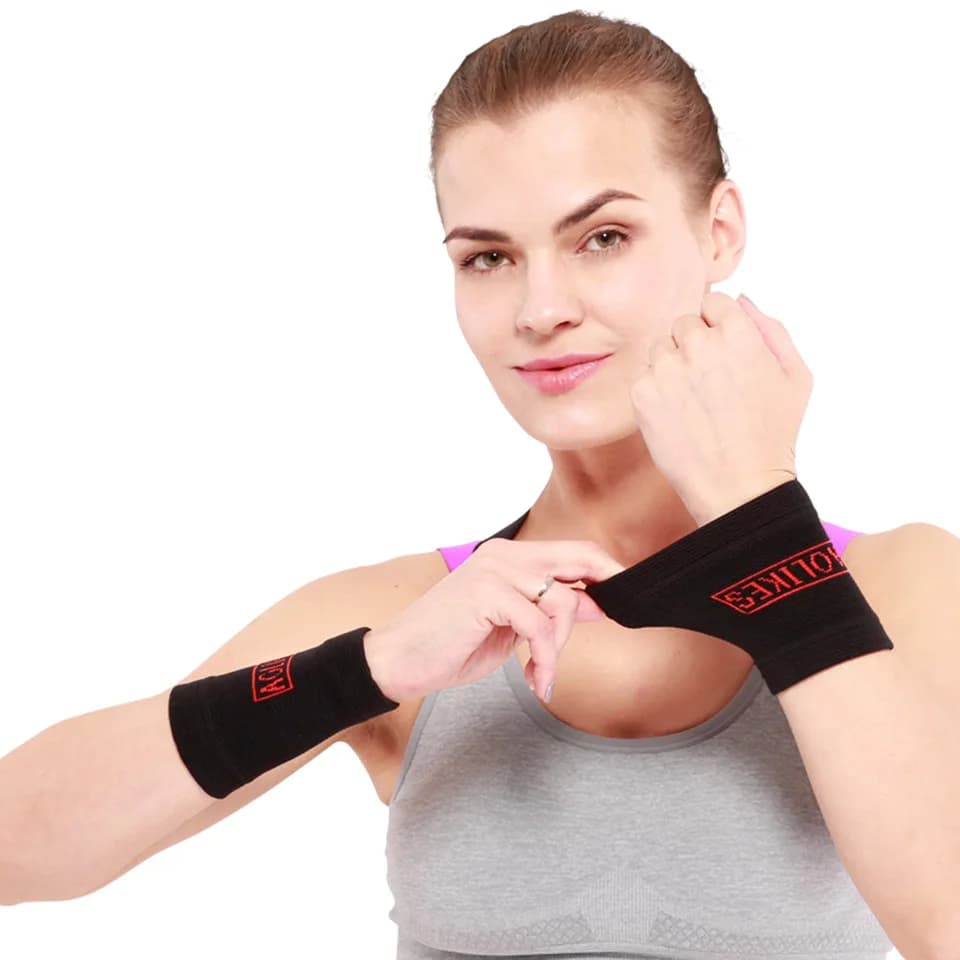 Aolikes 1 paio di cinturini sportivi da polso supporto per il polso Brace Sweatband Guard Sport Tennis Badminton Badminton GYM Hand Wristband Protector