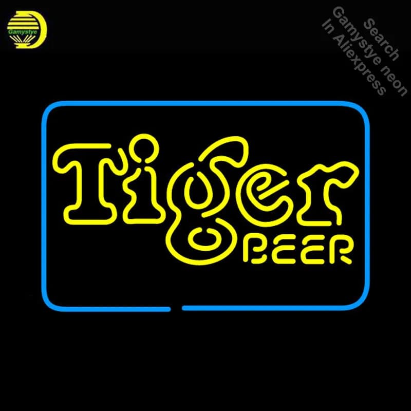 Tiger Neon Birra Insegna al neon Insegna al neon Lampada arcade tubi galss Ristorante interno Insegne al neon commerciali in vendita Dropshipping