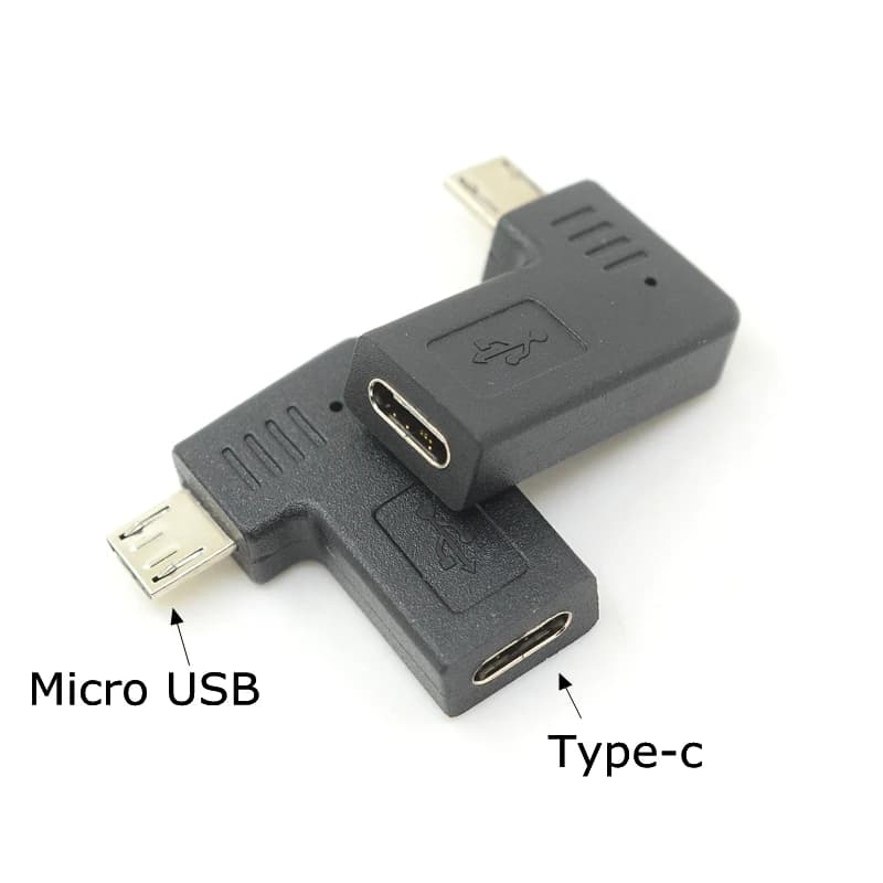 Convertitore adattatore a gomito femmina da micro USB maschio a tipo C USB 3.1 ad angolo destro e sinistro da 90 gradi per telefono/tablet