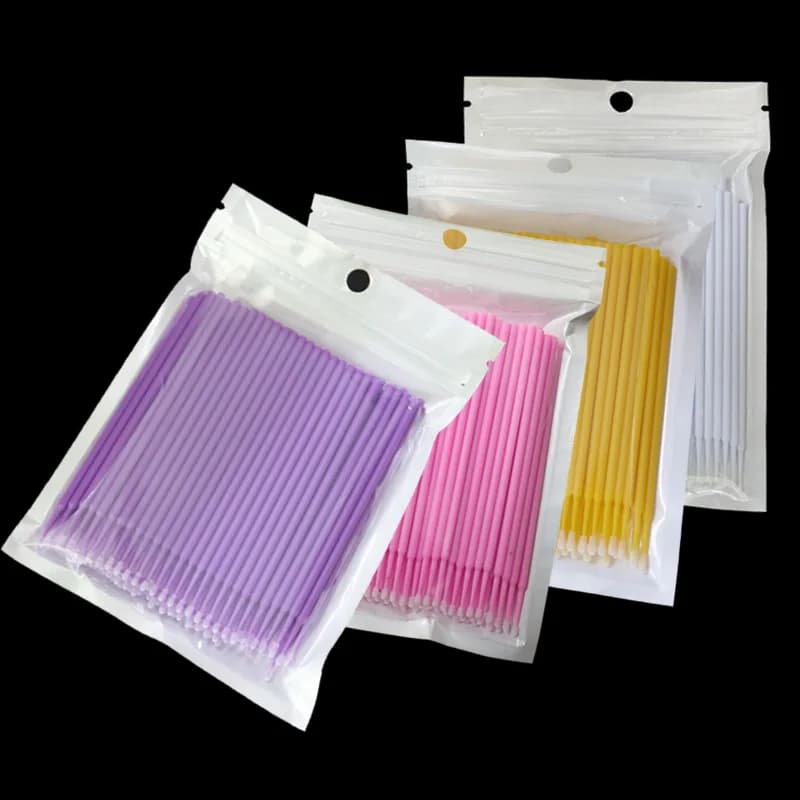 100 pezzi Applicatori individuali Bacchette per mascara per ciglia Pennelli per trucco usa e getta Micro pennelli Estensione ciglia Strumenti per trucco