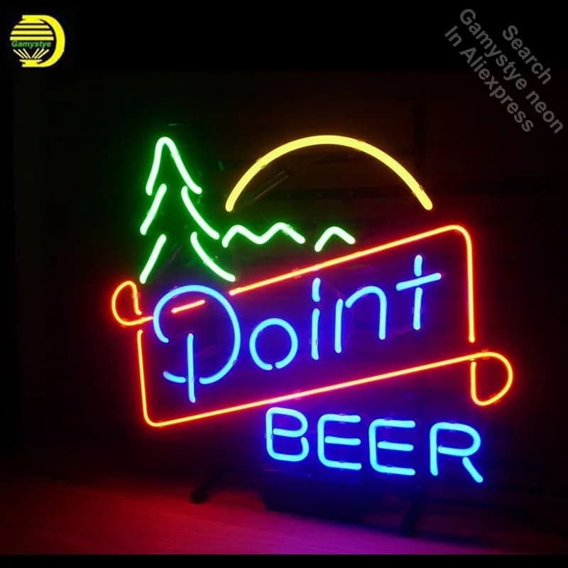 Insegne al neon per punti Birra Lampadine al neon insegna Sole e Luna Tubo di vetro reale Decora la parete creatore di luci al neon Insegna Illuminazione per interni