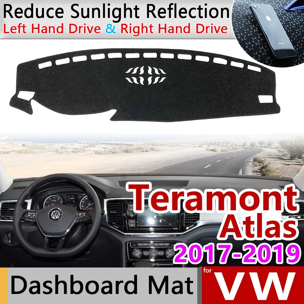 Per VW Volkswagen Teramont Atlas 2017 2018 2019 antiscivolo Mat Dashboard copertura Pad parasole Dashmat Anti-uv accessori tappeto