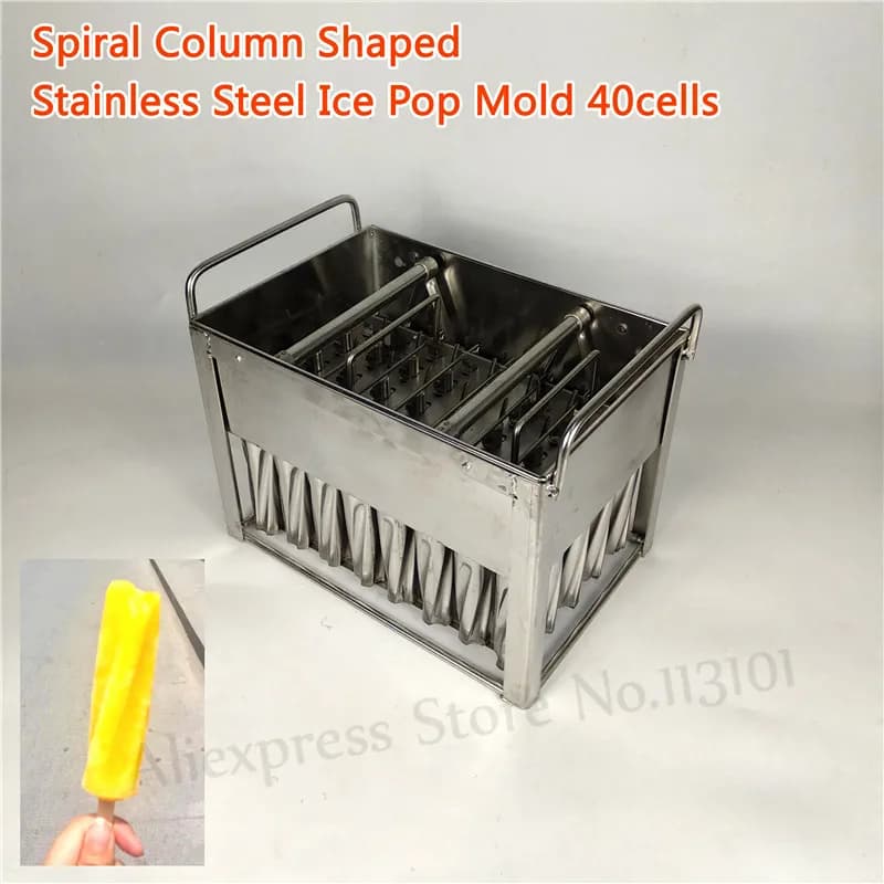 Stampo per ghiaccioli 40 celle Tornado Colonna Stampo per ghiaccioli Stampi per ghiaccioli in acciaio inossidabile 304 Grande strumento estivo fai da te