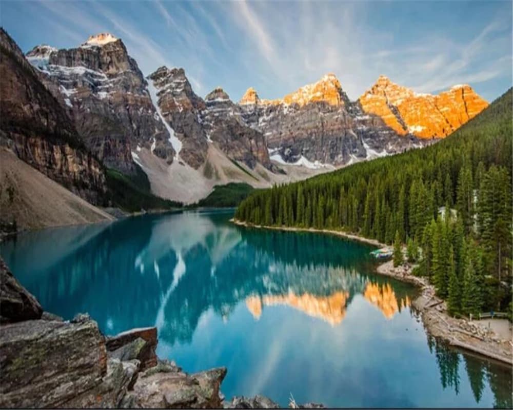 Carta da parati di dimensioni personalizzate Neve Montagna Lago foresta murale decorazione della casa Paesaggio alpino pittura sfondo muro 3d carta da parati