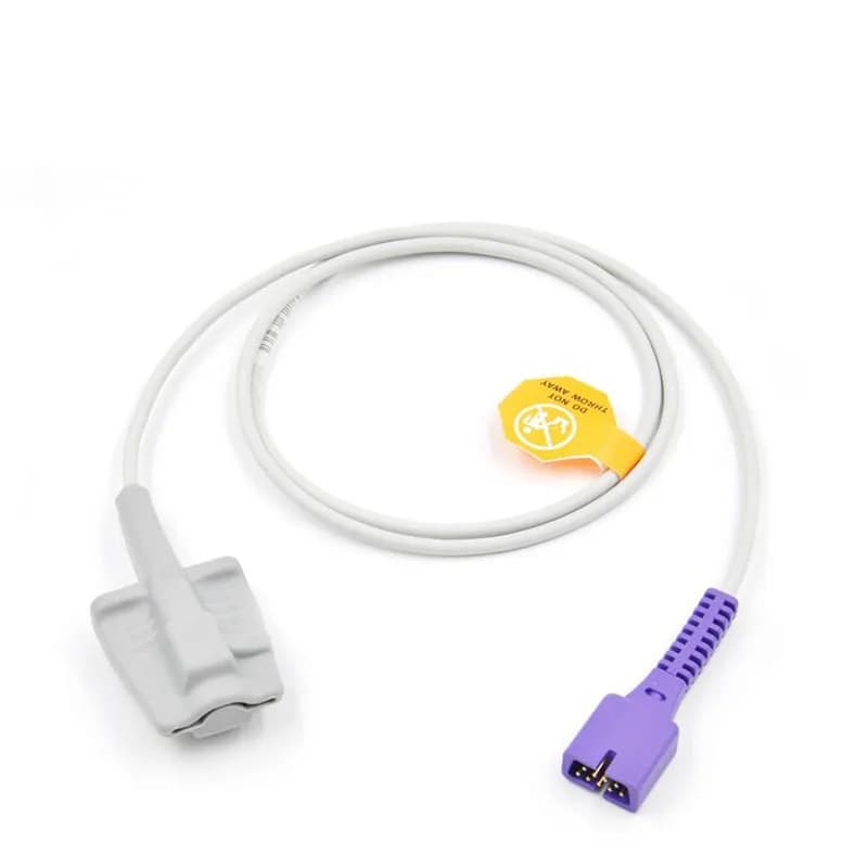 Compatible with the Spo2 Nellcor DS-100A sensor with Spo2 Silicone Sensor Adult Softtip Oximax Tech for Pulsossimeter 9 pin L = 1 M TPU