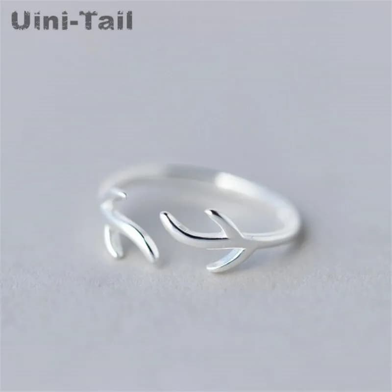 Original design 925 Tibetan silver baby animal antler horn opening adjustable ring simple creative couple ring live girlfriend