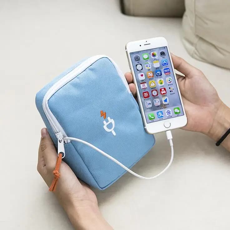 1PC Borsa portaoggetti multifunzionale impermeabile per scrivania, per iPhone, borse digitali tascabili, articoli di cancelleria Kawaii