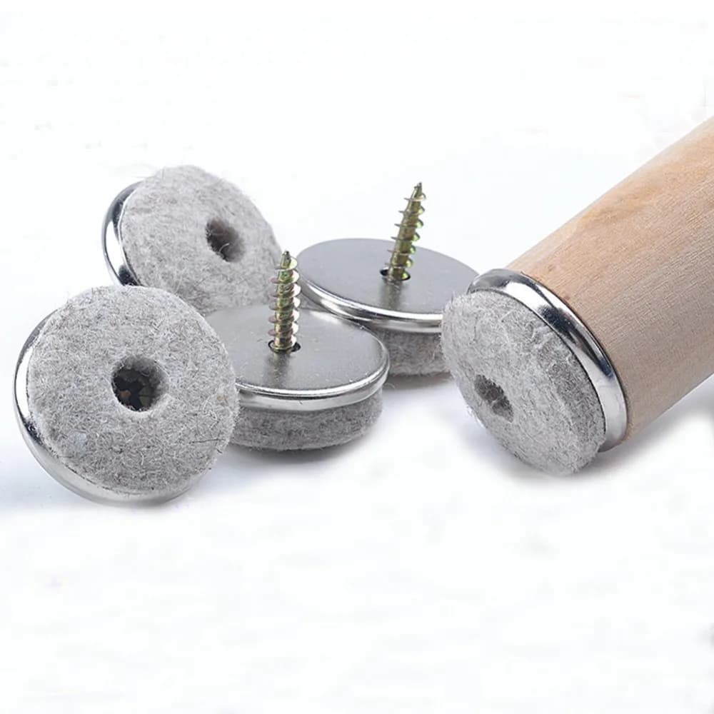 32 pieces silver 22/24/28/38mm felt furniture sofa chair leg anti slip screw floor anti slip pad nail protections