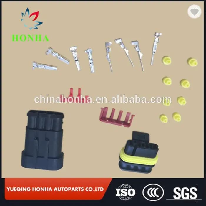 100 pcs/lot Tyco 4 Spille/Manual Model Female Superseal AMP Auto Sealed Connector Wiring Wire Spina 282106-1 282088- 1