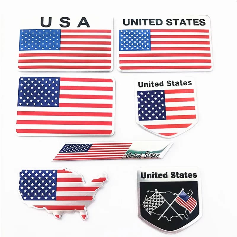 Car Styling Auto USA Adesivo 3D Bandiera americana Distintivo Emblema Decalcomania Decorazione per Ford Cadillac Dodge Ram Toyota Honda