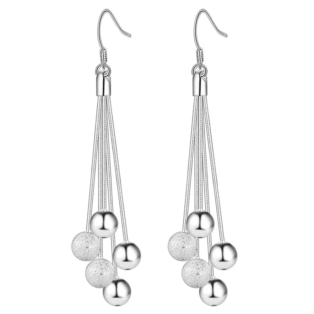Regali della festa nuziale AE324 orecchini classici di colore argento per le donne gioielli di moda all'ingrosso appesi palla vuota