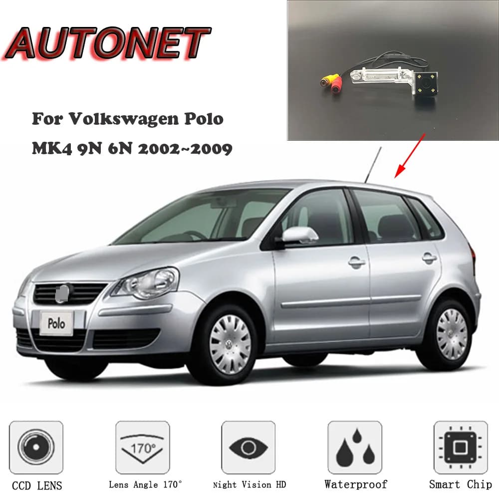AUTONET HD Night Vision Telecamera posteriore per Volkswagen Polo VW Polo MK4 9N 6N 2002 ~ 2009/Camera di backup/fotocamera targa