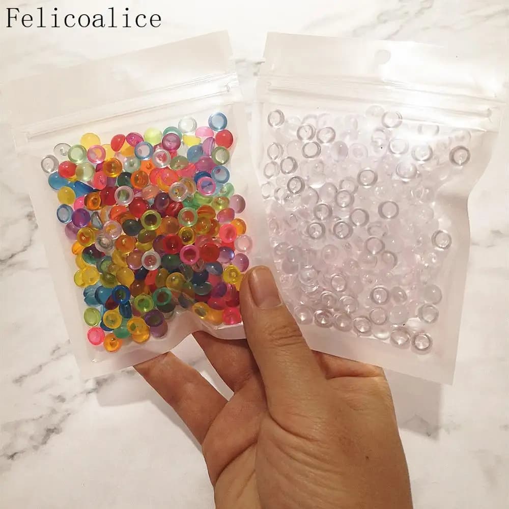 2 Packs Piatto di Cristallo Acquario Perline Colorate Palline di Gomma Per Slime di Riempimento Forniture FAI DA TE Decor Pendenti e Ciondoli Per Slime