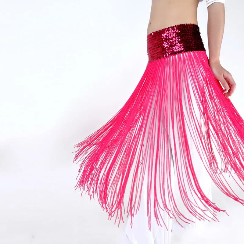 Sequin Waist Belly Dance Accessories Sequin Waist Chain For Dancer Or Dress Decoration Dance Tassels Belt Bellydance Hip Scarf