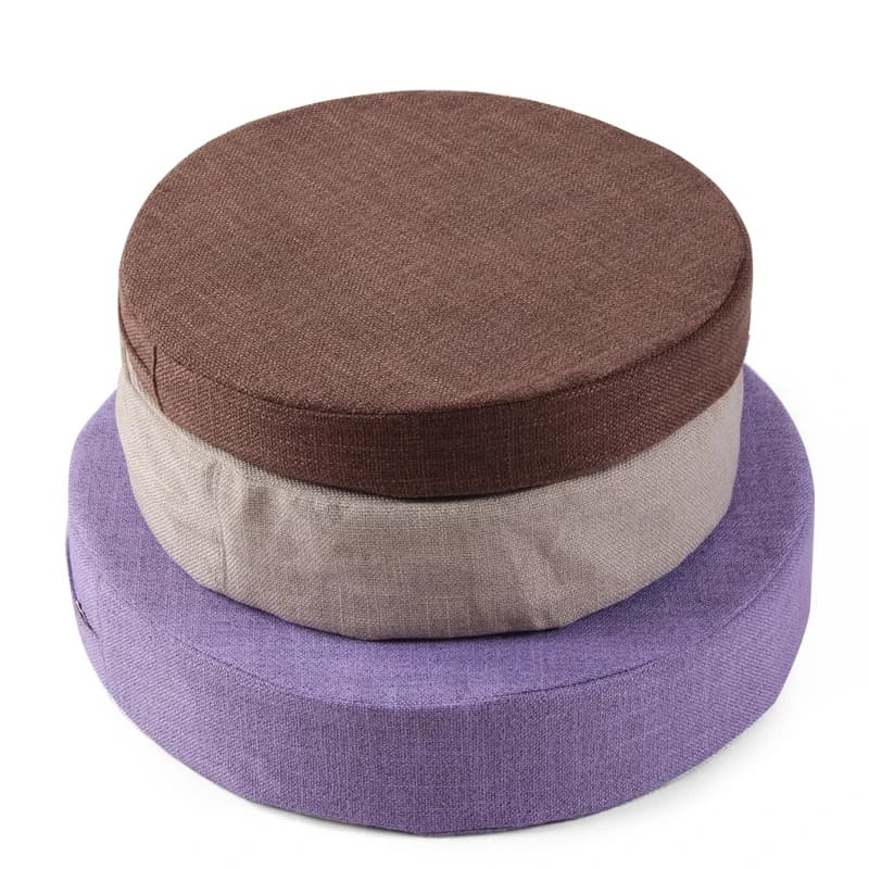 Linen Fabric Seat Cushion, Thickened Summer Washable Round Balcony Floating Window Meditation Mat