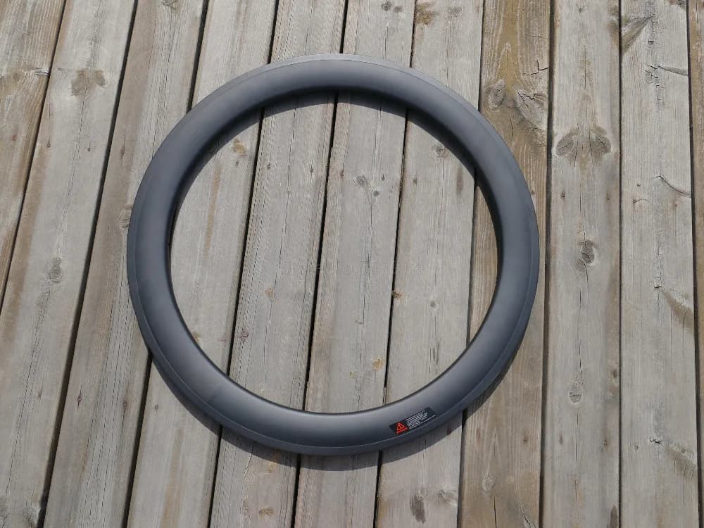 Cerchi Ruota Anteriore e Posteriore 23mm / 25mm Larghezza, Cerchio Tubolare in Carbonio Pieno per Bici da Corsa, Superficie Freno in Basalto 60mm