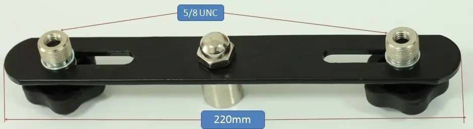 Barra per microfono supporto per microfono doppio microfono barra Stereo adattatore per filettatura t-bar nero fotocamera per treppiede