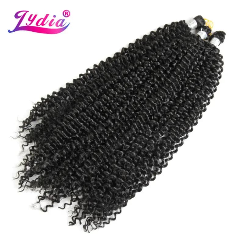 Lydia Freetress onda d'acqua sintetica 28 "3 pezzi/lottp estensioni dei capelli Bulk Crochet Latch Hook intrecciare i capelli