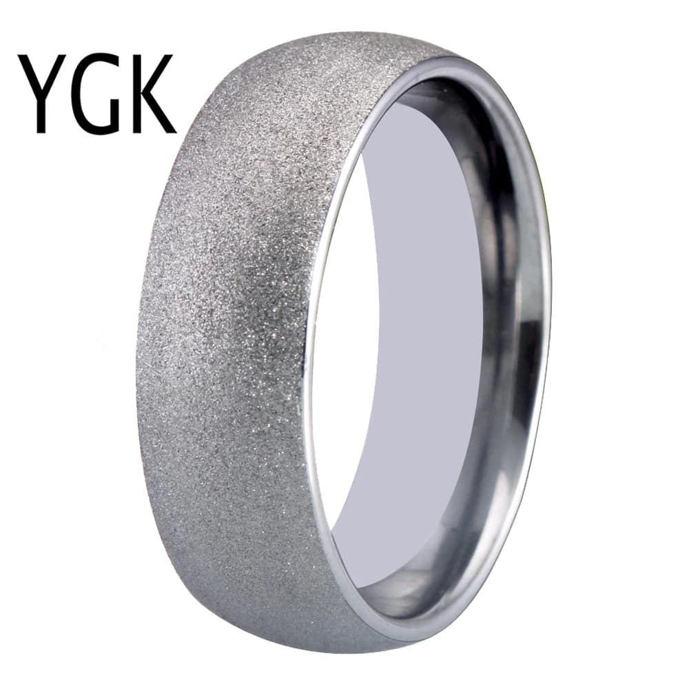 Classic 8MM Tungsten Carbide Ring, Silver Sandblasted Finish - Anti-rust Jewel for Anniversary
