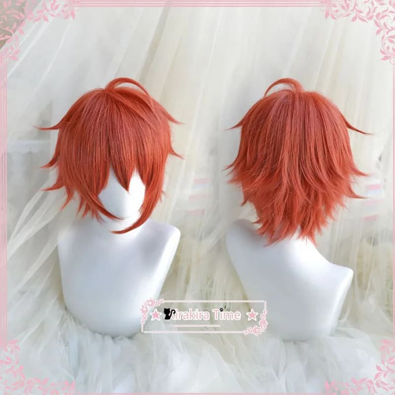IDOLiSH7 NANASE RIKU Parrucca Cosplay Capelli sintetici corti e soffici a strati per giochi di ruolo per adulti Halloween + berretto per parrucca