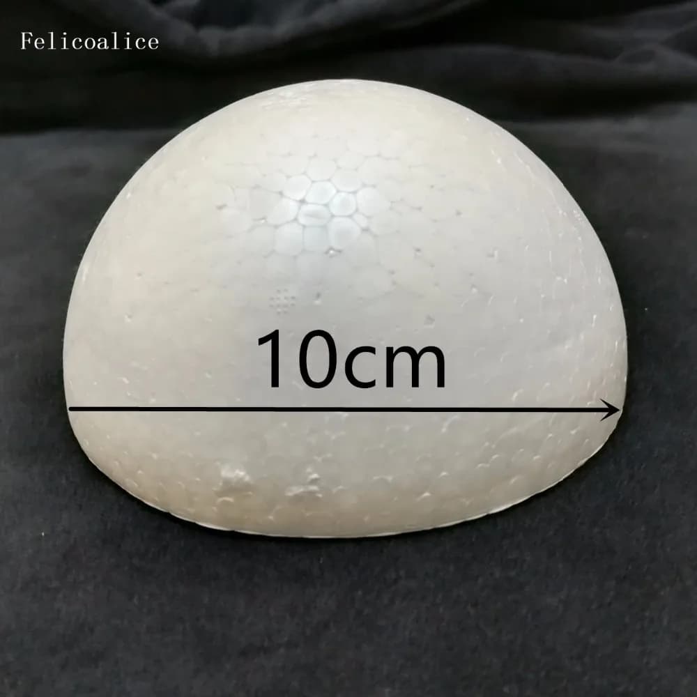 18 pezzi 10cm palline di schiuma di polistirolo solido semicircolare per bambini di natale artigianali palla dipinta a mano fai da te 10cm/3.937 pollici
