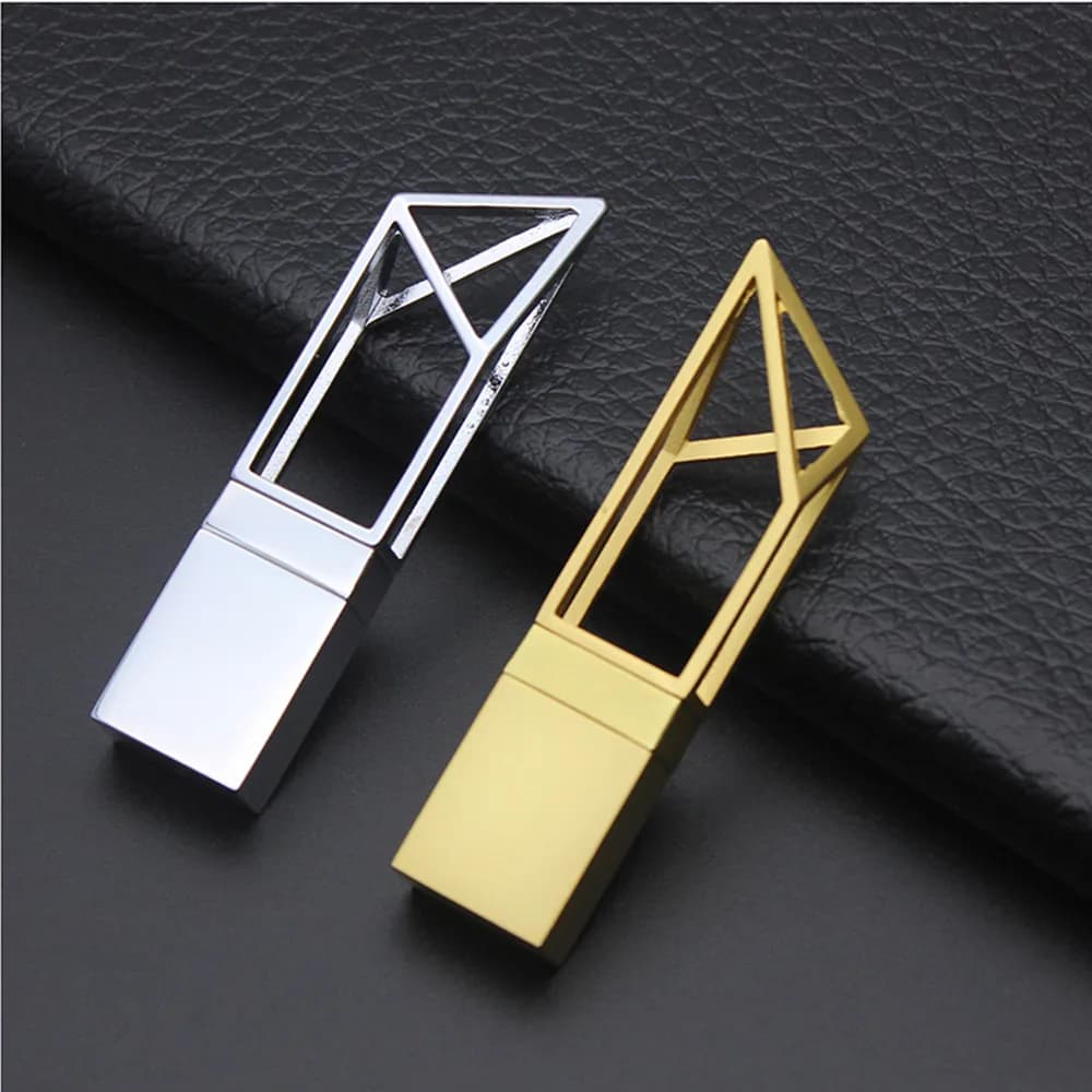 Nuovo LOGO personalizzato gratuito di zecca Color Metal Art Building Hollow USB2.0 Flash Drive 4GB 8GB 16GB 32GB 64GB 128GB Memory Stick