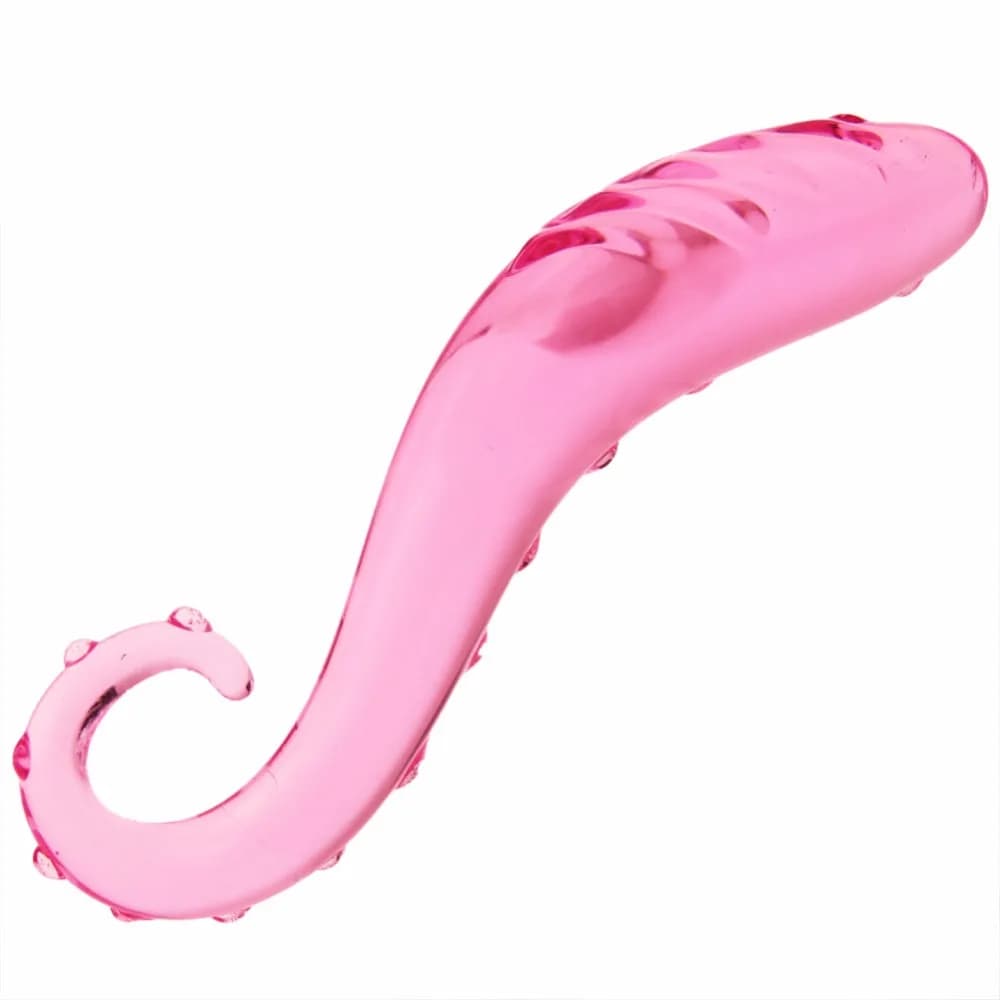 Dildo di vetro Butt Plug Forma di ippocampo Rosa Anal Donne Giocattoli del sesso Vagina Gspot Prodotto adulto per le donne Masturbazione prostata maschile