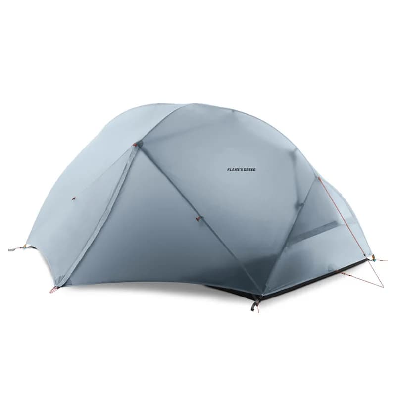 FLAME'S CREED Tenda da campeggio per 2 persone Tenda da campeggio all'aperto 4 stagioni Tenda invernale 15D Doppio strato Impermeabile Escursionismo Sopravvivenza