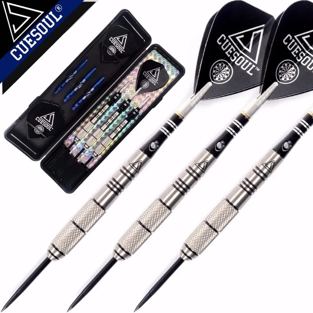 CUESOUL Libero di Trasporto 90% di Tungsteno 22g/24g/26g Acciaio Tip Freccette Tungsteno con Sottile Caso