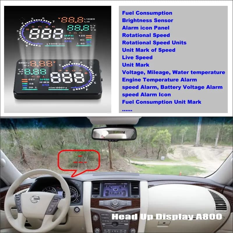 Display Head-Up HUD per Nissan 350Z/370Z/Fairlady Z 2010-2023, Proiettore OBD per Guida Sicura sul Parabrezza