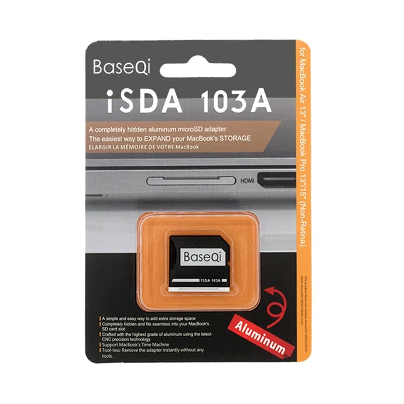 BaseQi MacBook 103A Adattatore Micro SD Espansione di memoria Lettore di schede SD per MacBook Air 13" e MacBook Pro 13/15 (Non Retina)