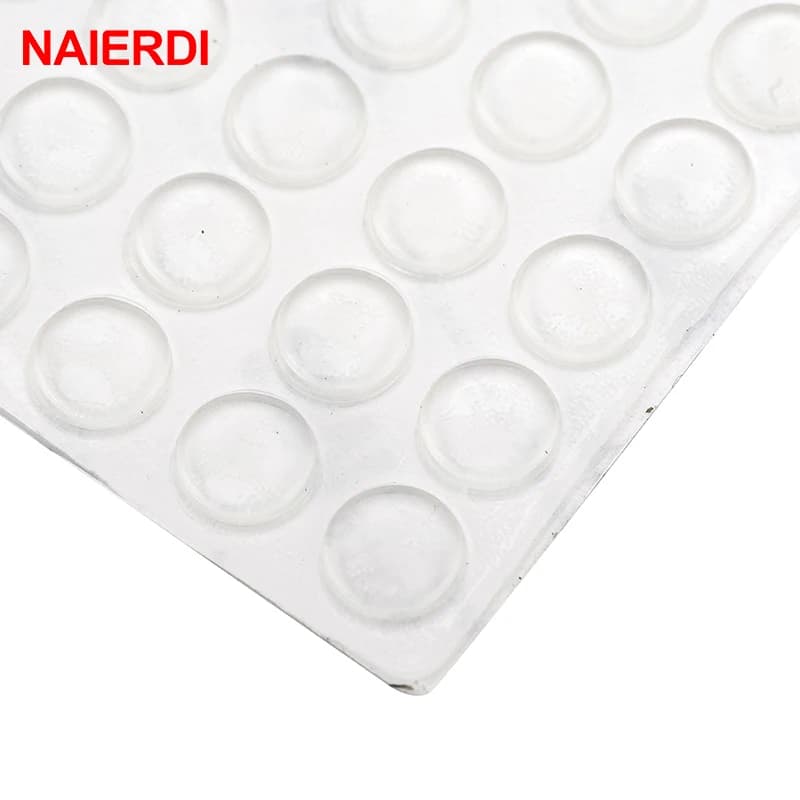 NAIERDI 50 Grani Fermaporta Gomma Siliconica Cucina 2.2MM Spessore Diametro 10MM Armadio Auto Adesivo Arresto Ammortizzatore Buffer Pad