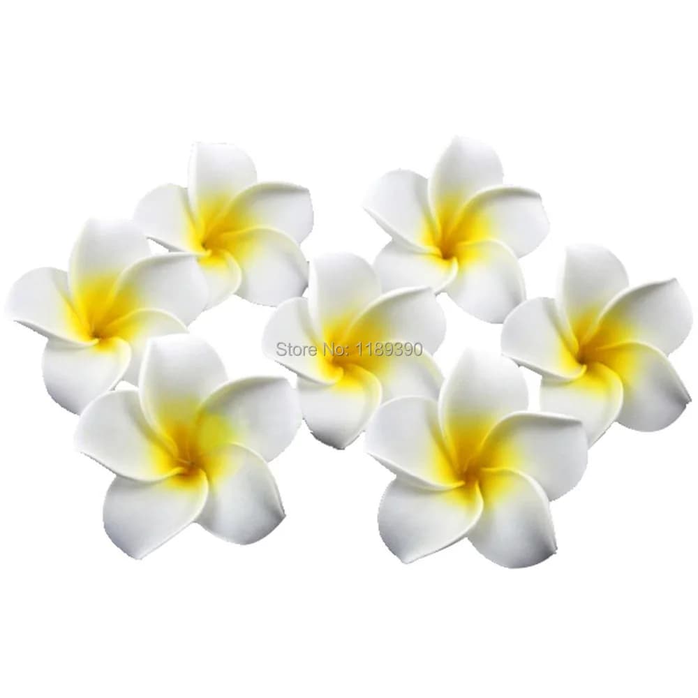 6 pz bridal wedding hair pins hawaiian plumeria della gomma piuma clip di capelli del fiore per capelli bianchi giallo accessori per capelli