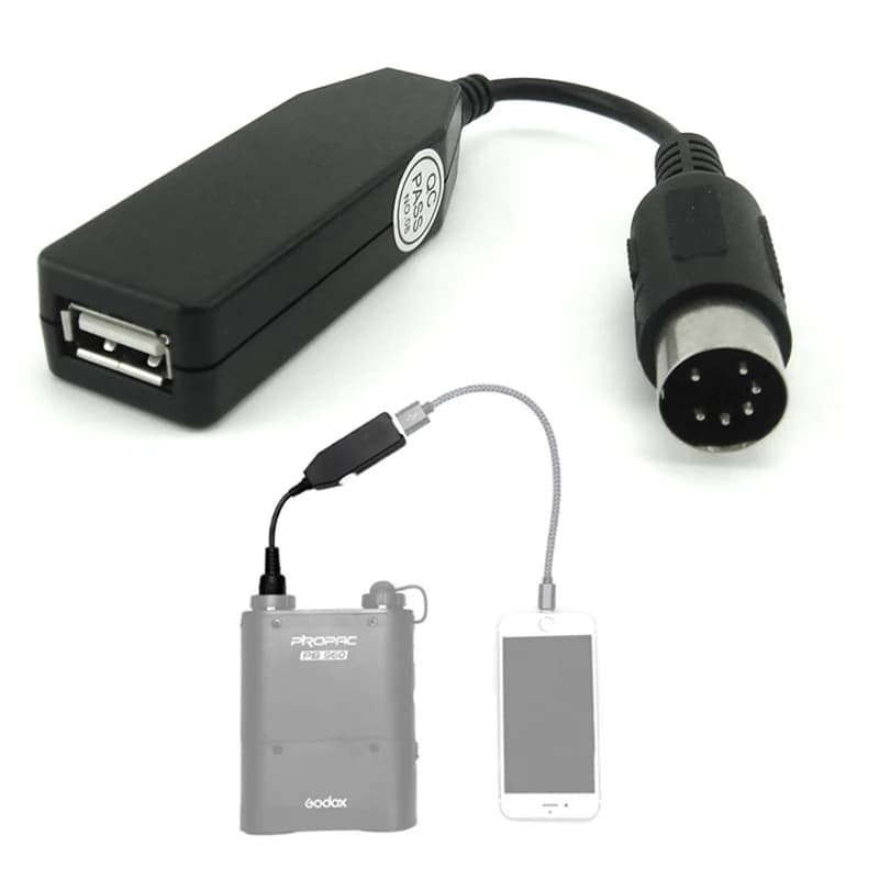 Cavo Adattatore Convertitore Connettore di Alimentazione Godox PB-USB per Flash PB960 PB820 per Smartphone e Laptop