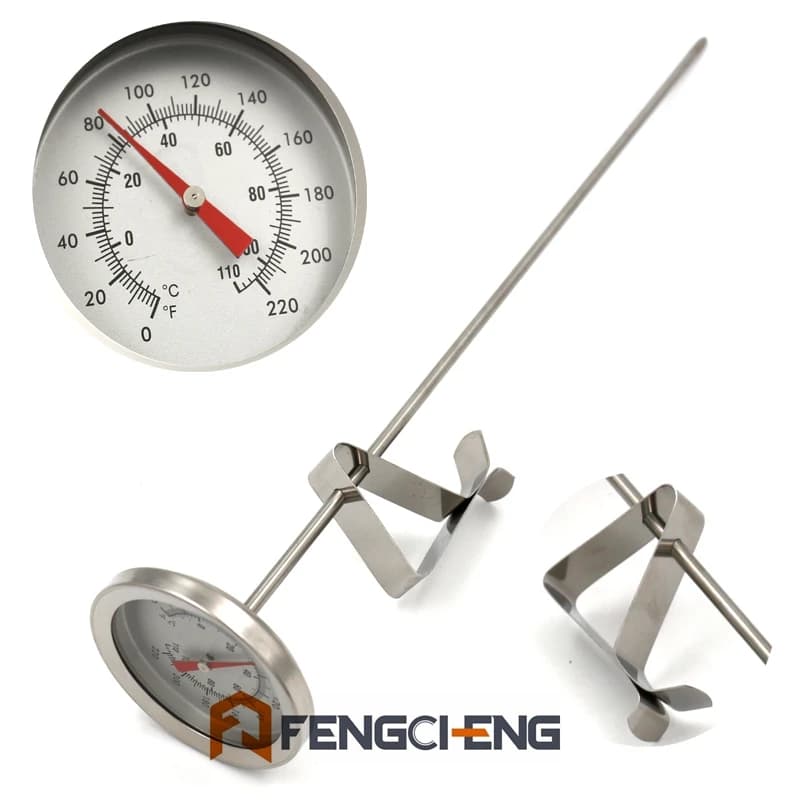 Big Daddy Dial Thermometer, Homebrew Thermometer, 2" Face x 12" Probe, 0~220 Fahrenheit Degree
