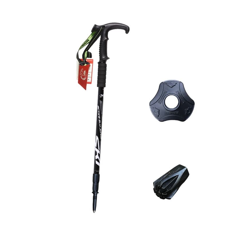 2 Pz Outdoor T Handle Hiking Trekking Poles Telescopic Stroller Stick Adjustable Walking Stick 5 Colors