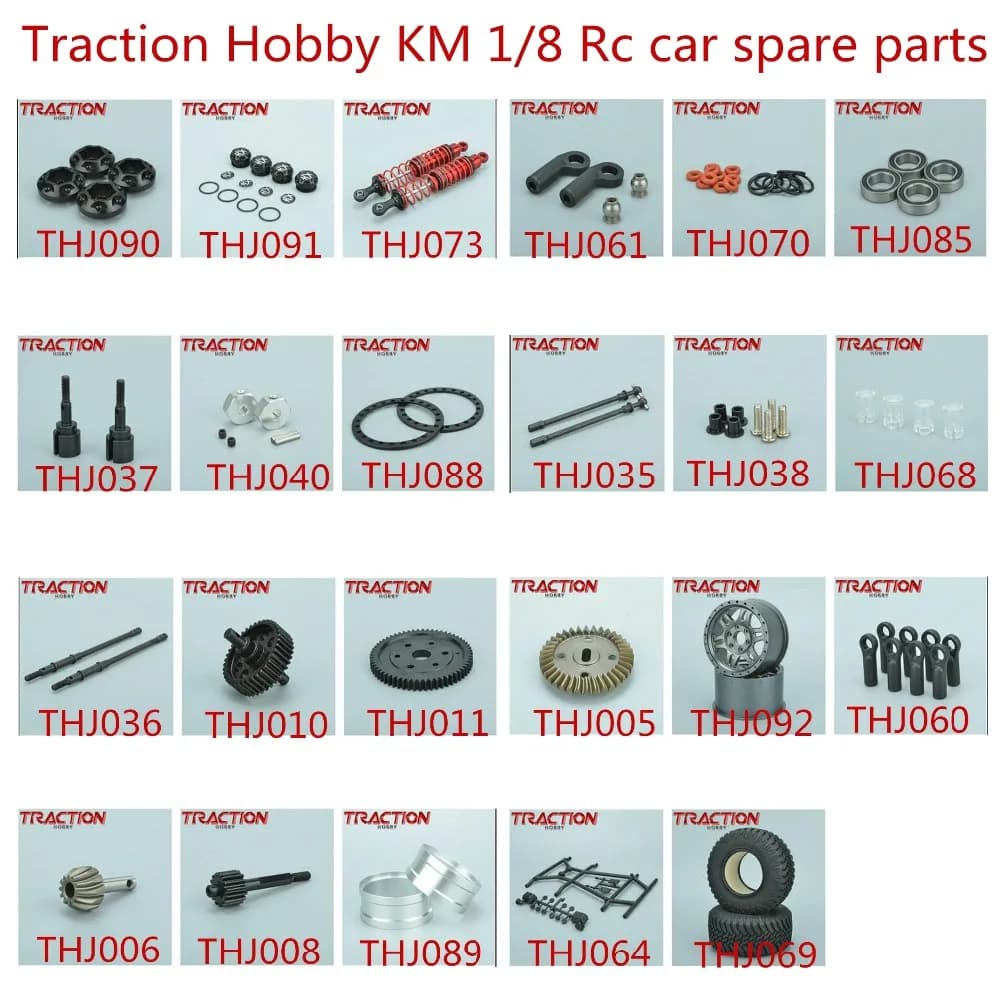Trazione Hobby KM 1/8 Rc auto parti di ricambio telaio Ruota ammortizzatore Cuscinetti A Sfera fibbia Drive albero tazza di Adattatore gear pneumatico ecc