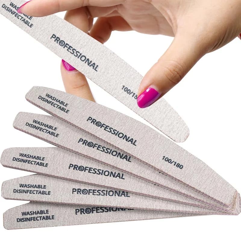 Facile Nail 10pcs Professionale Nail Polish File Buffer di Levigatura Nagels Manicure 100/180 Blocco Chiodo Luna Stile di Lucidatura del Blocco